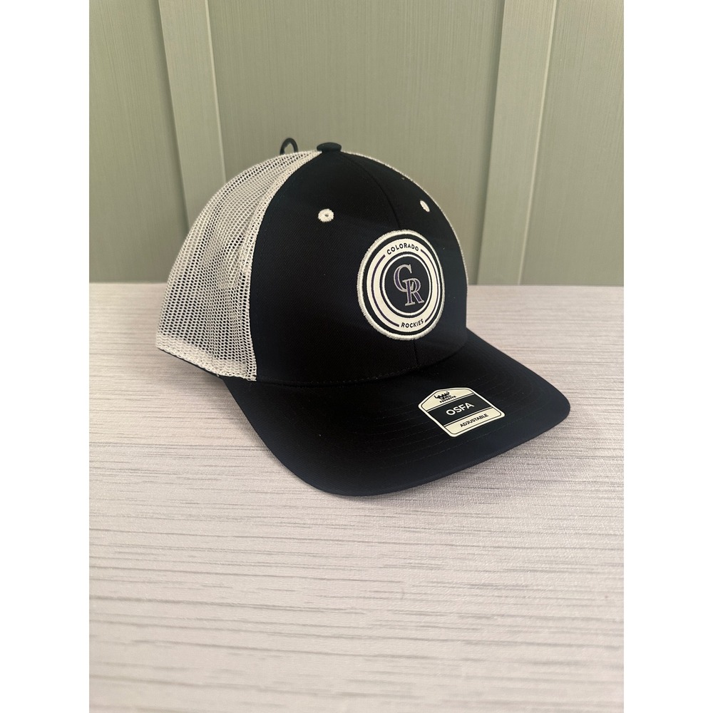 Colorado Rockies MLB Fan Favorite Trucker Hat Black White Snapback Cap OSFA New